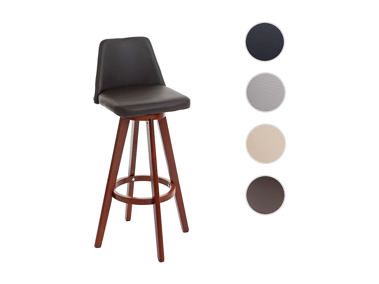 Obrotowy stołek barowy MCW-C43,  brązowy