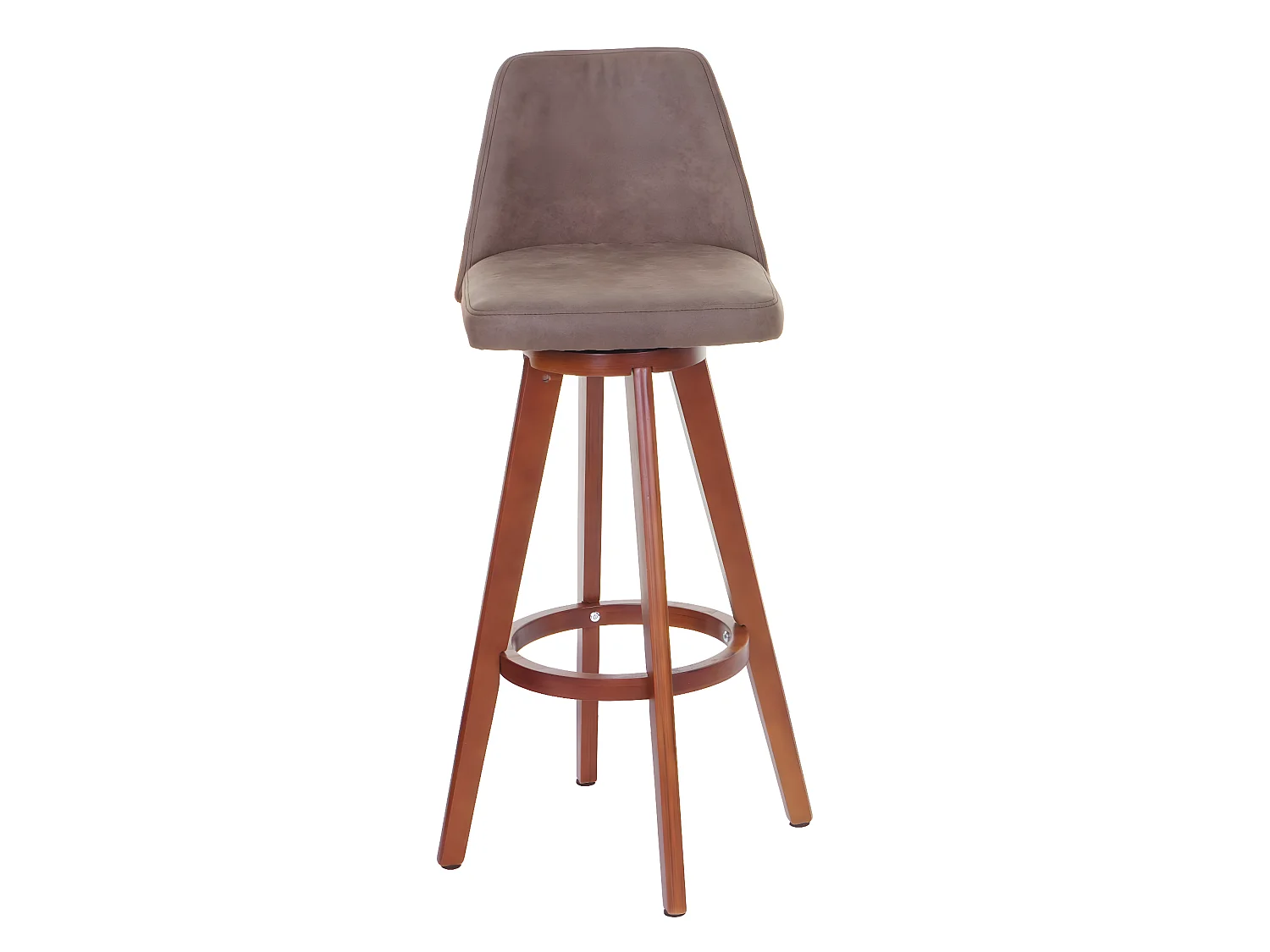 Sedia sgabello MCW-C43 design moderno legno tessuto marrone