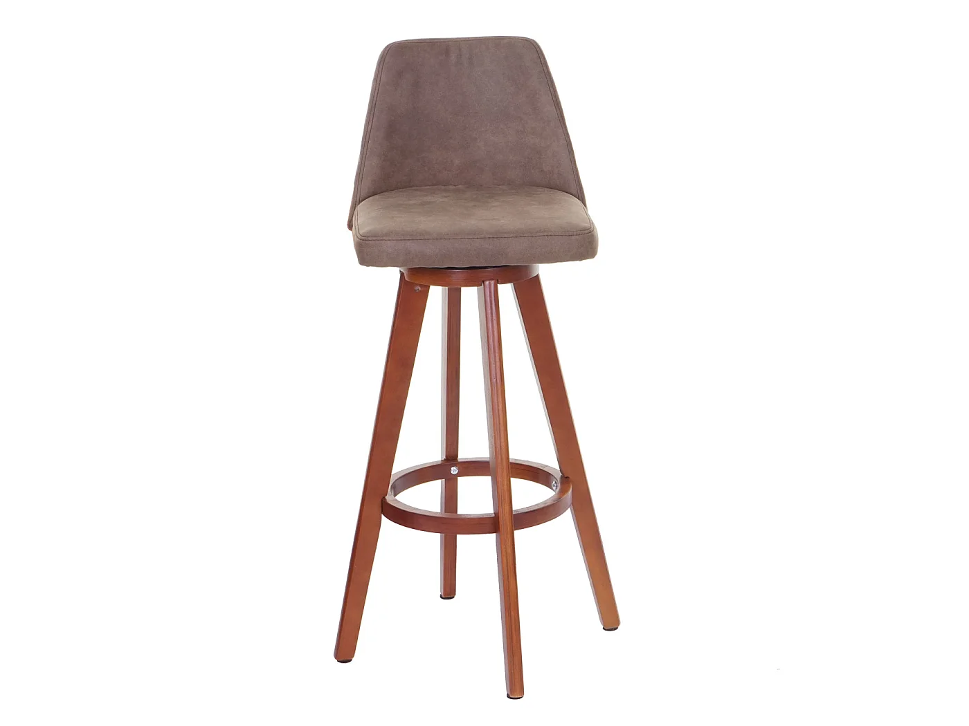 Obrotowy stołek barowy MCW-C43,  vintage brązowy, jasne nogi