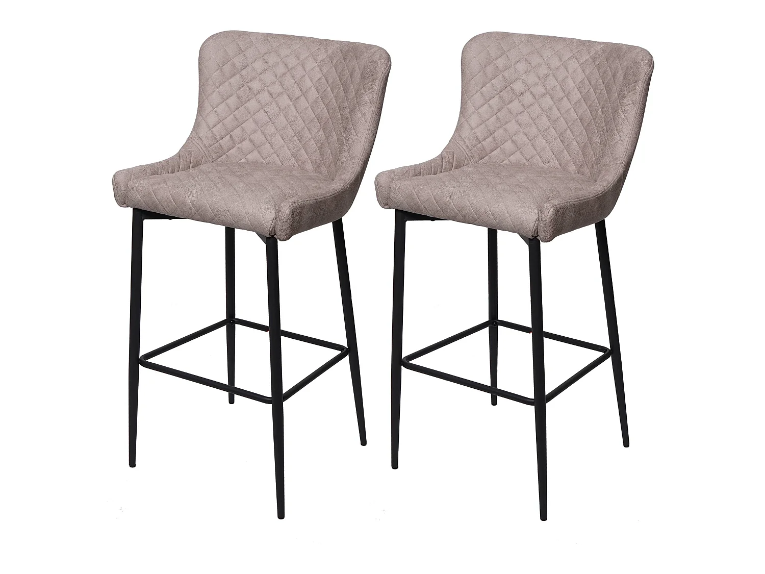 Barhocker MCW-H79 (2er-Set), Stoff/Textil grau