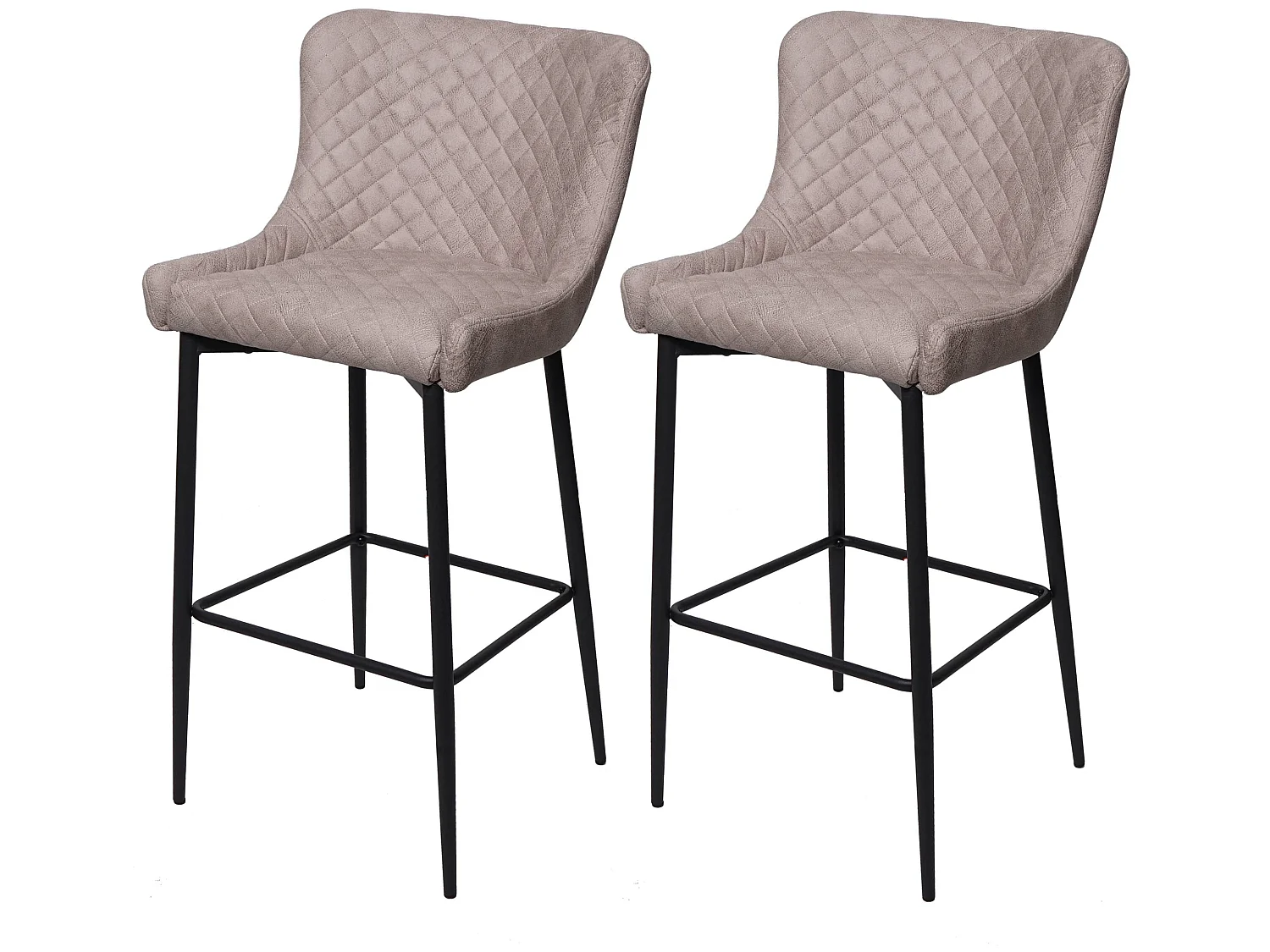 Barhocker MCW-H79 (2er-Set), Stoff/Textil grau