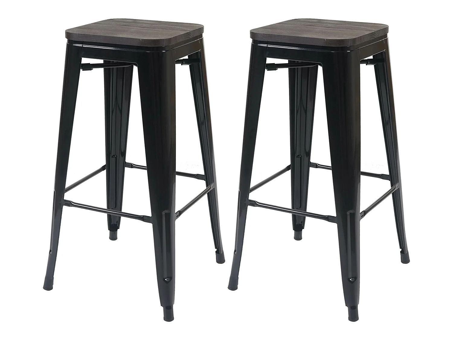 Tabouret de bar MCW-A73 (lot de 2),  noir