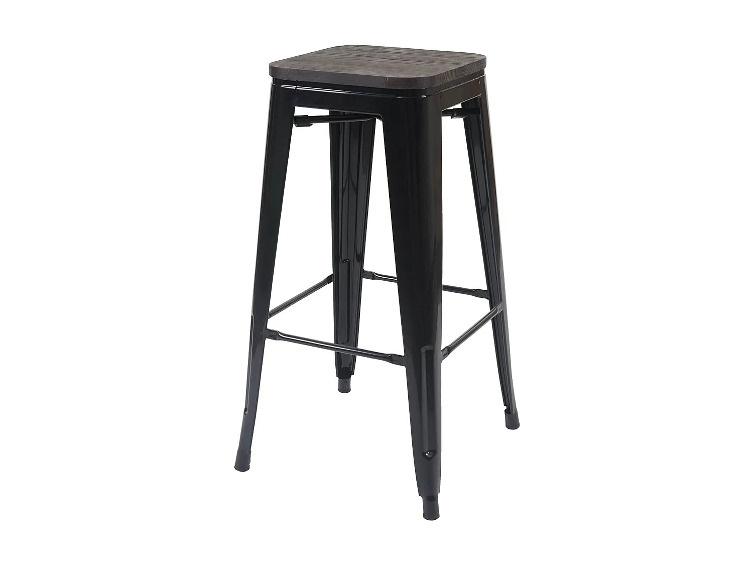Tabouret de bar MCW-A73 (lot de 2),  noir