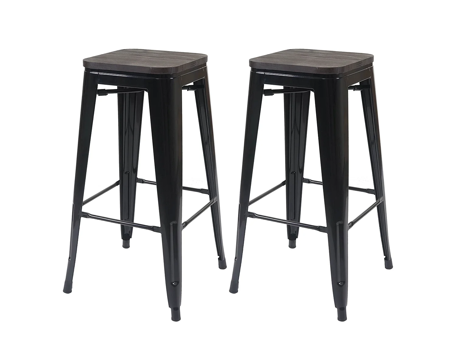 Stołek barowy MCW-A73 (zestaw 2 szt.),  czarny