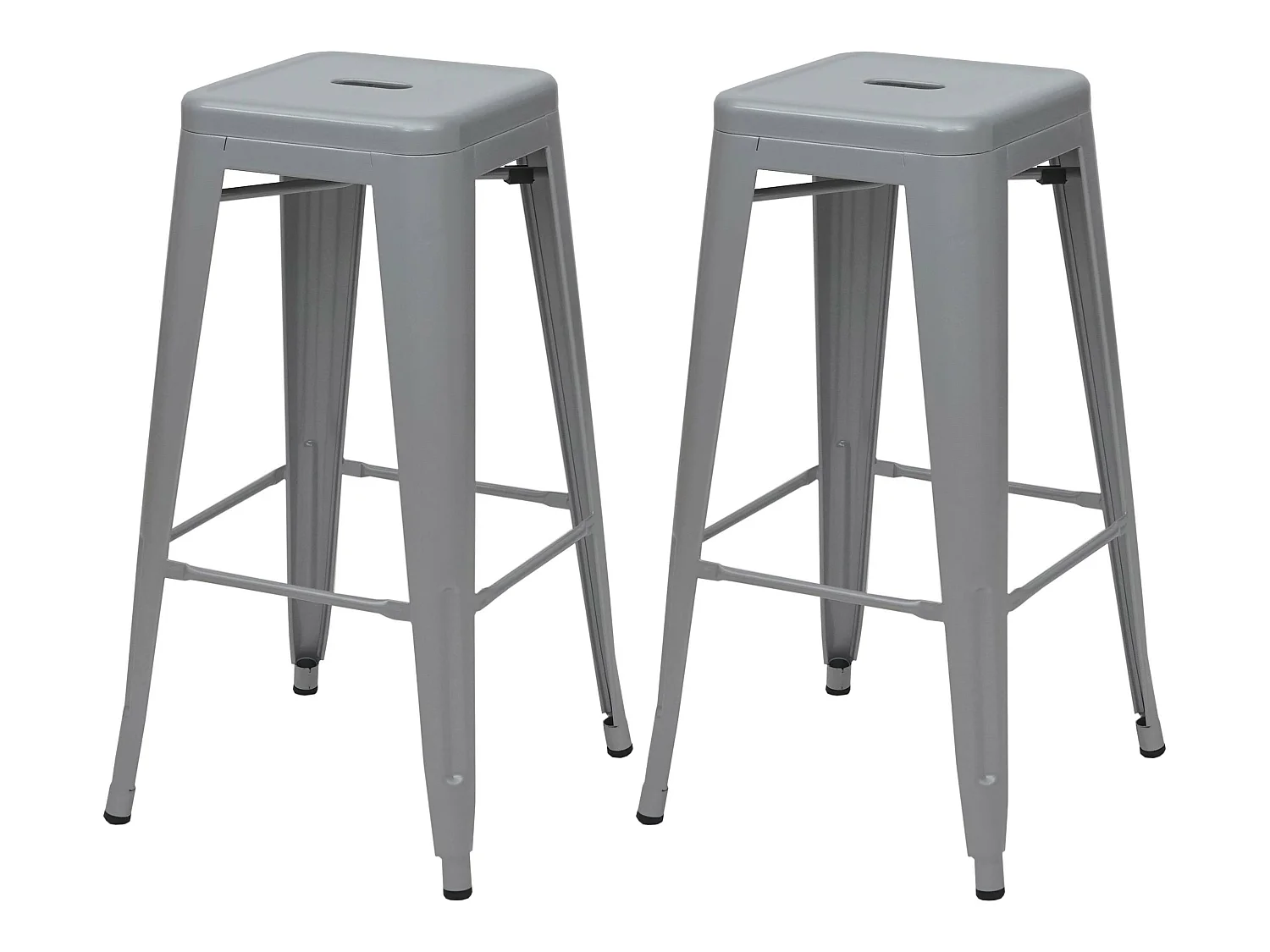 Tabouret de bar MCW-A73 (lot de 2),  gris
