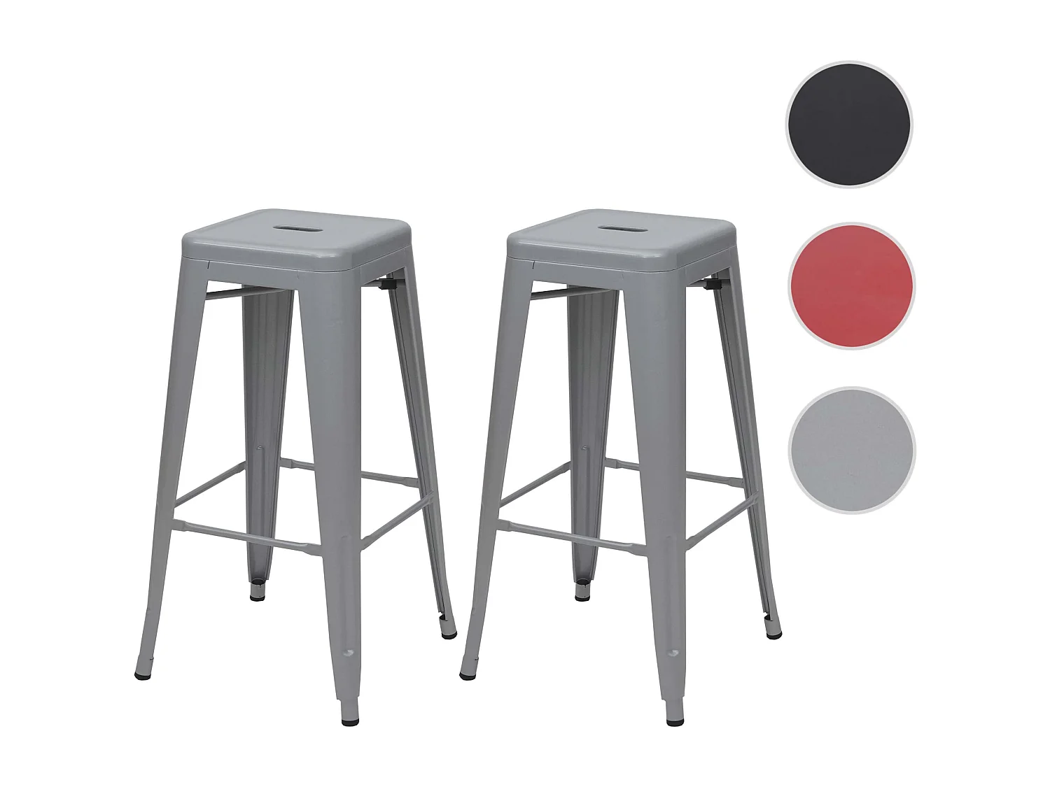 Barkruk MCW-A73 (set van 2),  grijs