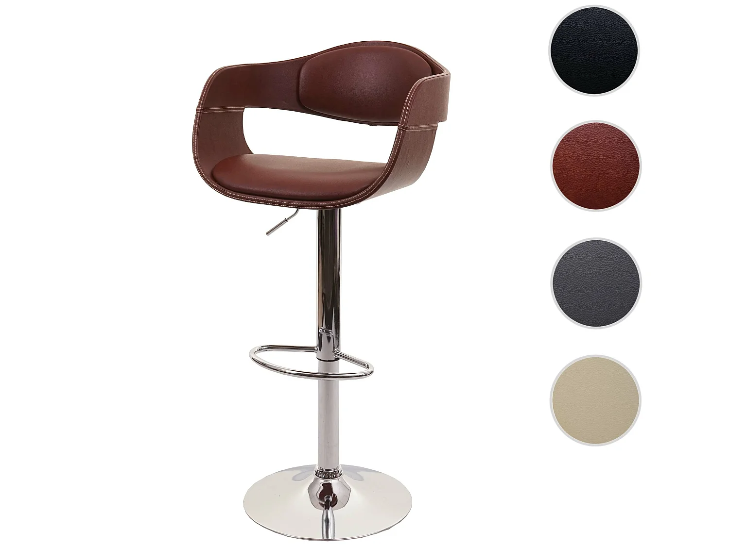 Tabouret de bar MCW-A47b,  marron