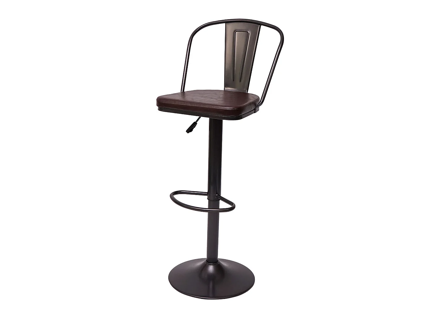 Tabouret de bar MCW-H10a (lot de 2),  vintage noir-marron