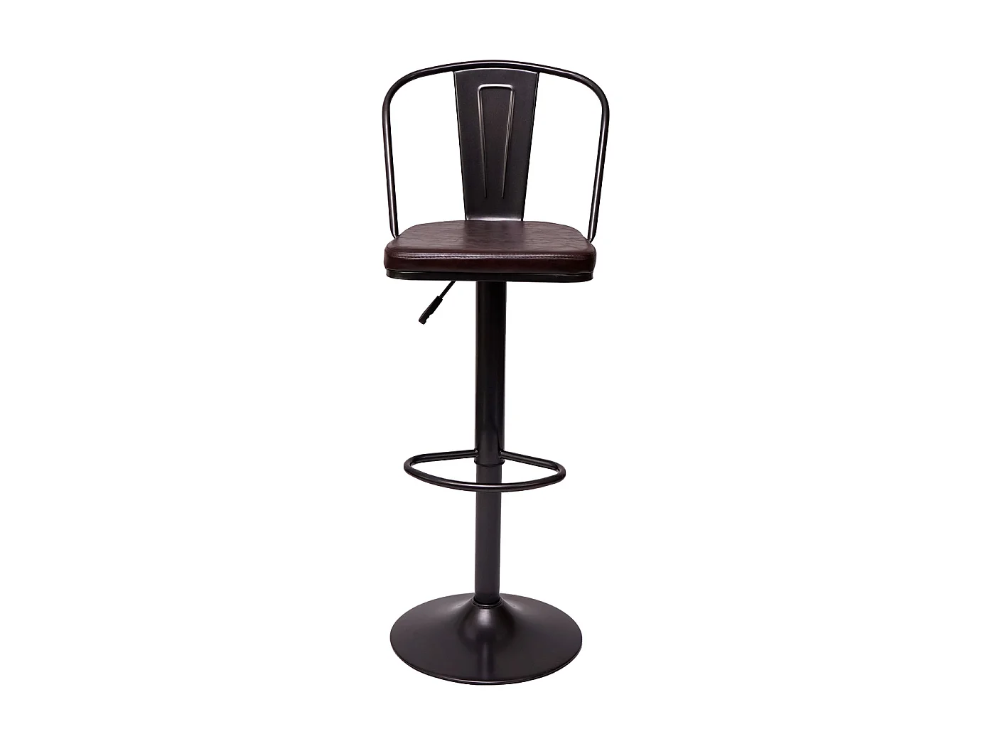 Tabouret de bar MCW-H10a (lot de 2),  vintage noir-marron