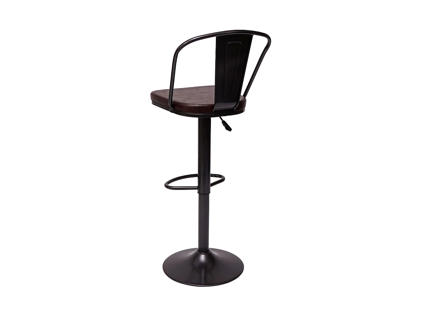 Tabouret de bar MCW-H10a (lot de 2),  vintage noir-marron
