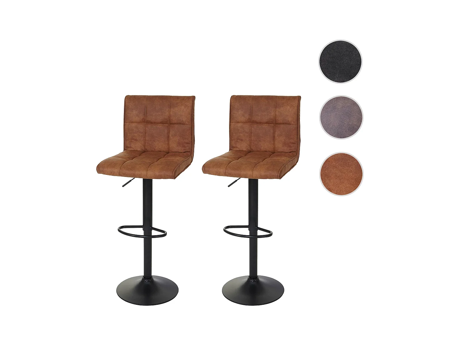 Tabouret de bar MCW-B13 (lot de 2),  vintage brun clair