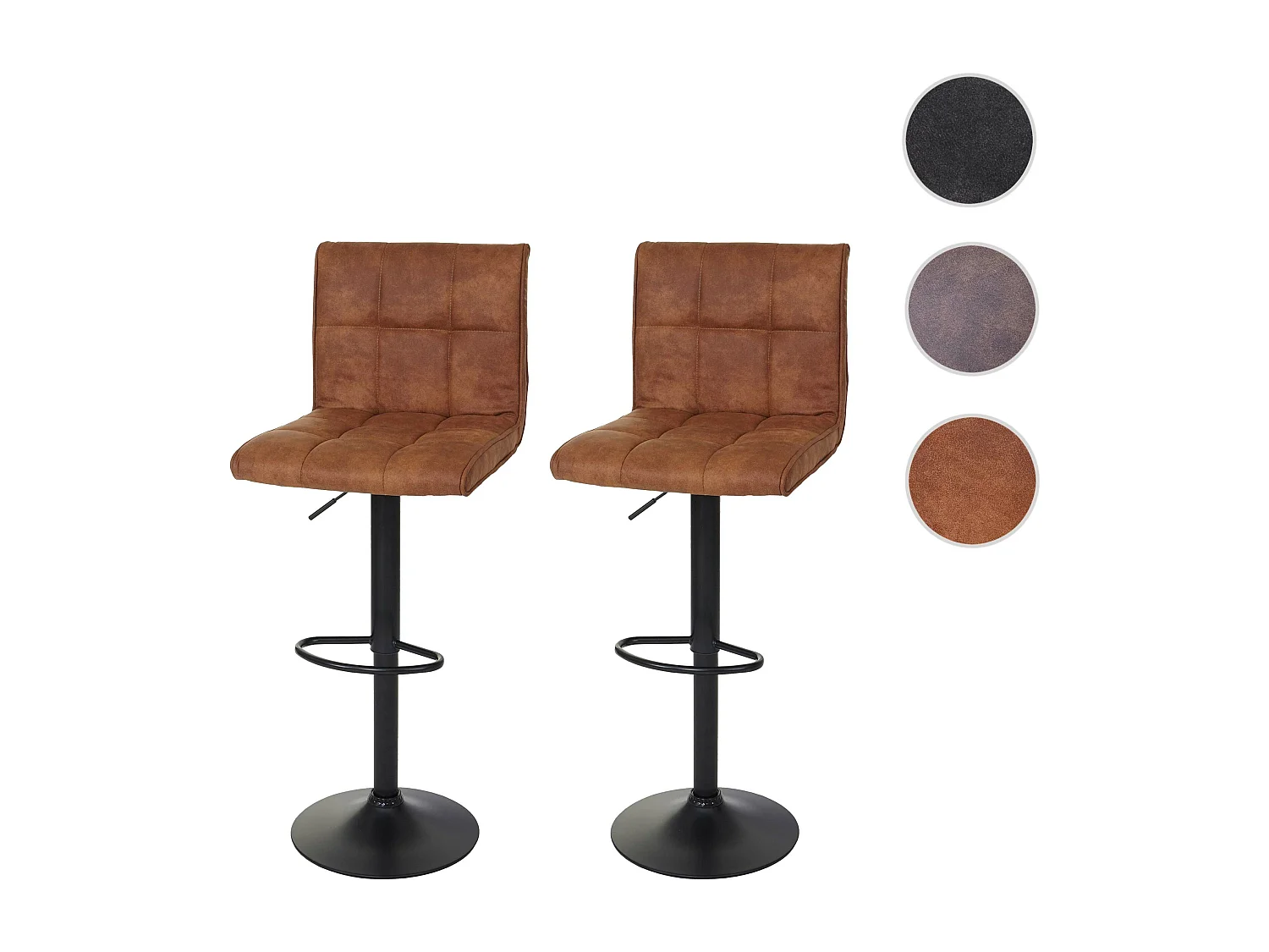 Tabouret de bar MCW-B13 (lot de 2),  vintage brun clair