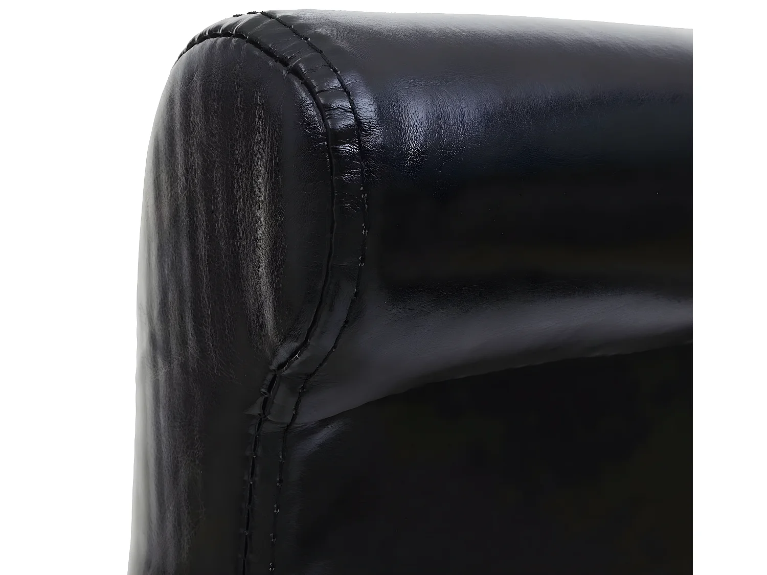 Tabouret de bar MCW-C33 (lot de 2),  cuir reconstitué, noir/pieds foncés