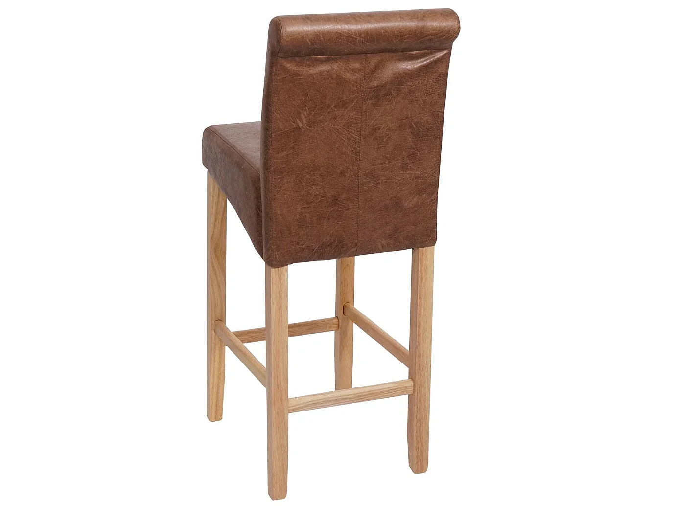 Banco de bar MCW-C33 (conjunto de 2),  imitação de camurça, pernas de cor clara, tecido/têxtil