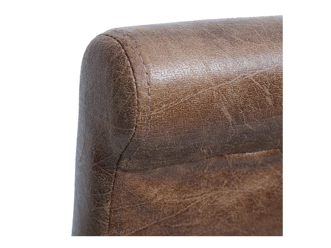 Tabouret de bar MCW-C33 (lot de 2),  similicuir, aspect daim marron, pieds clairs