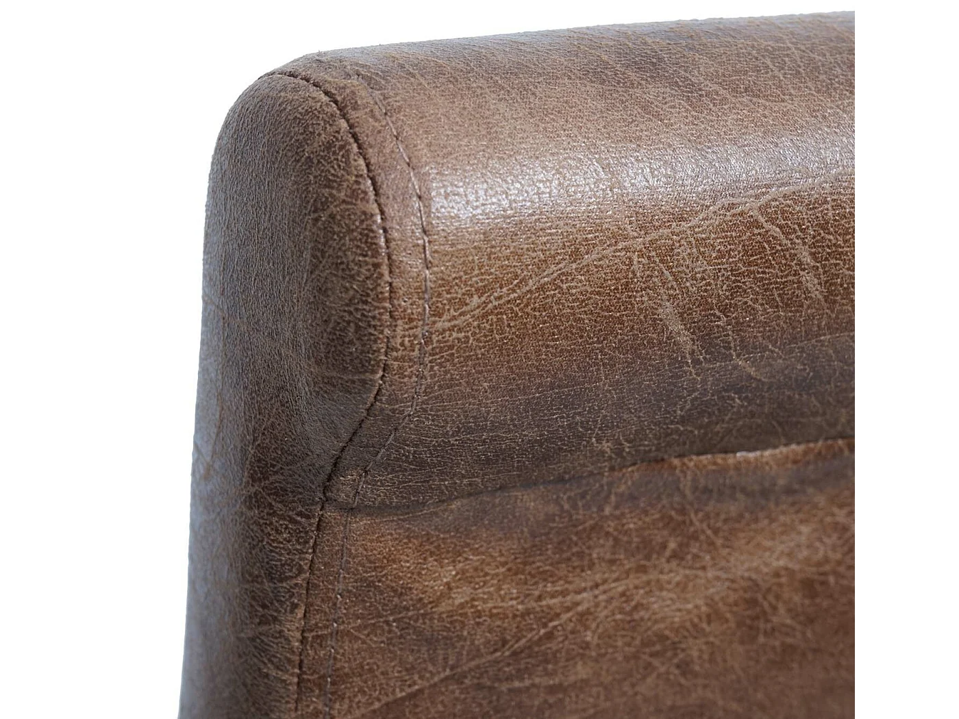 Tabouret de bar MCW-C33 (lot de 2),  similicuir, aspect daim marron, pieds clairs