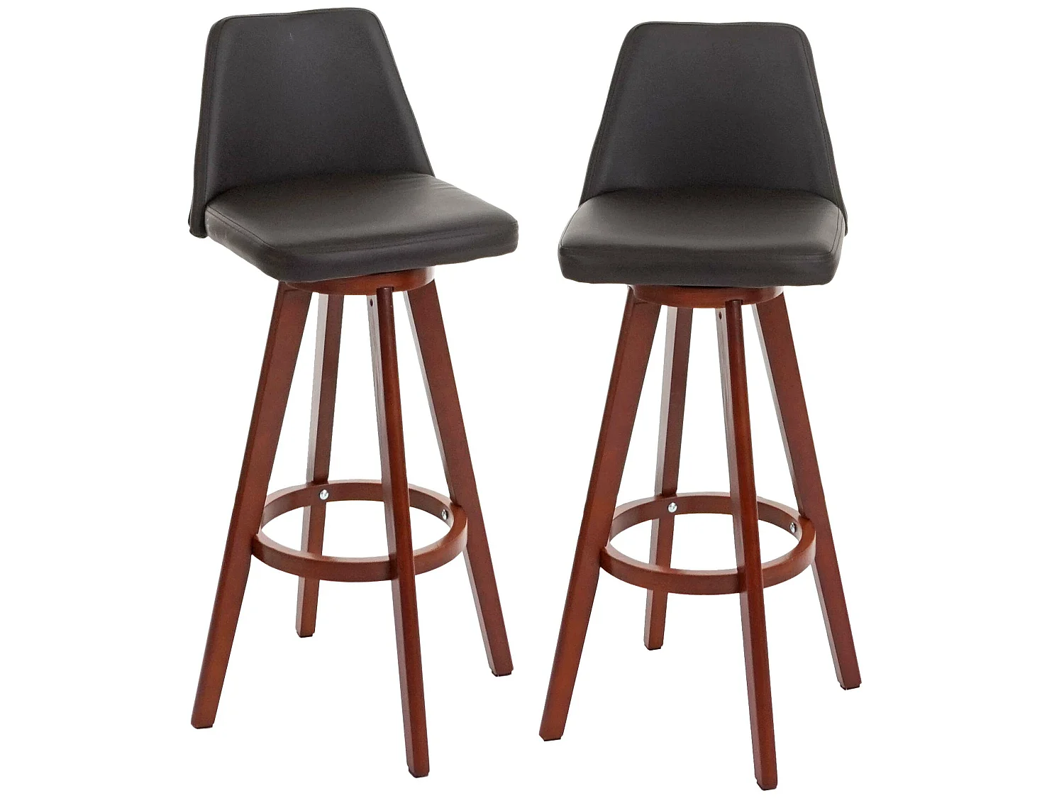 Tabouret de bar MCW-C43 (lot de 2),  marron
