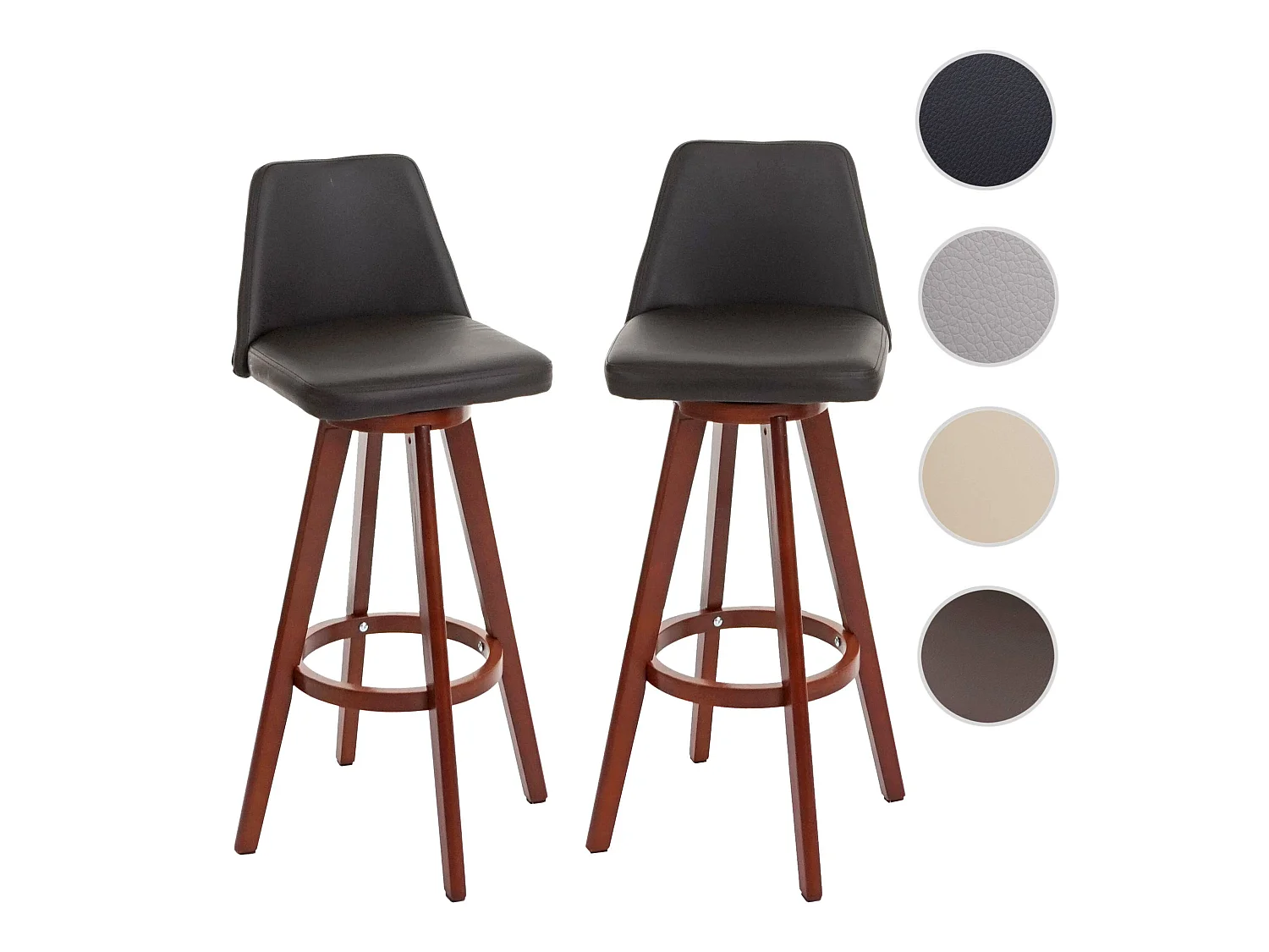 Barhocker MCW-C43 (2-er Set), Braun