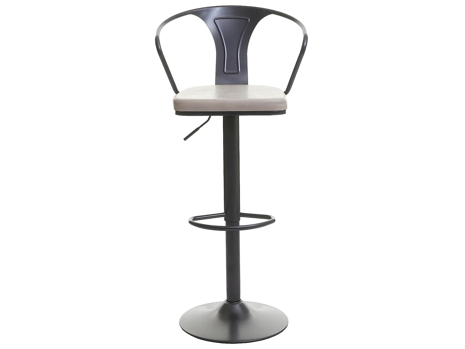 Tabouret de bar MCW-H10b (lot de 2),  vintage noir-crème