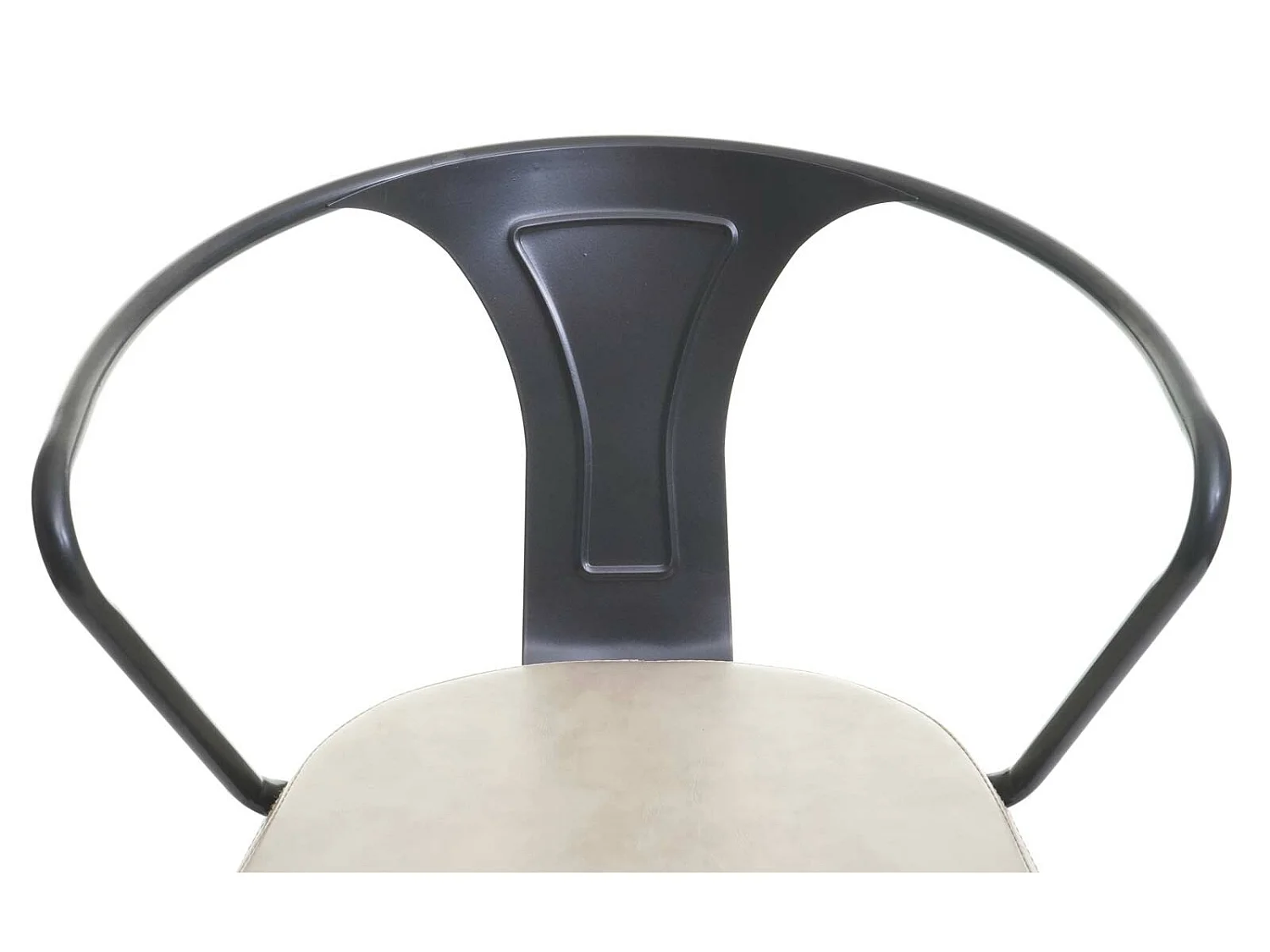 Tabouret de bar MCW-H10b (lot de 2),  vintage noir-crème