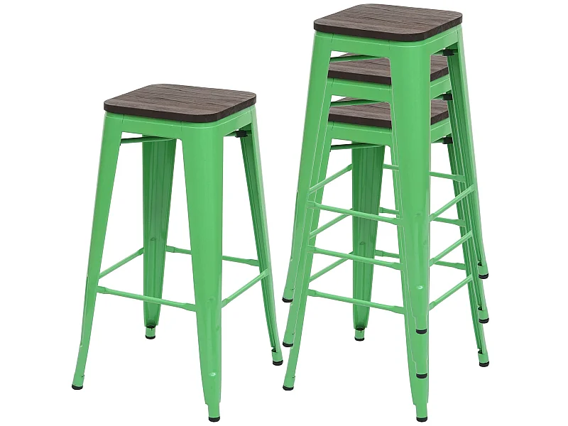 Banco de bar MCW-A73 (conjunto de 4),  verde