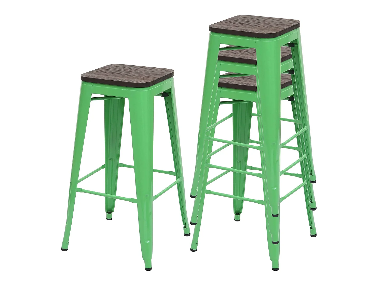 Tabouret de bar MCW-A73 (lot de 4),  vert