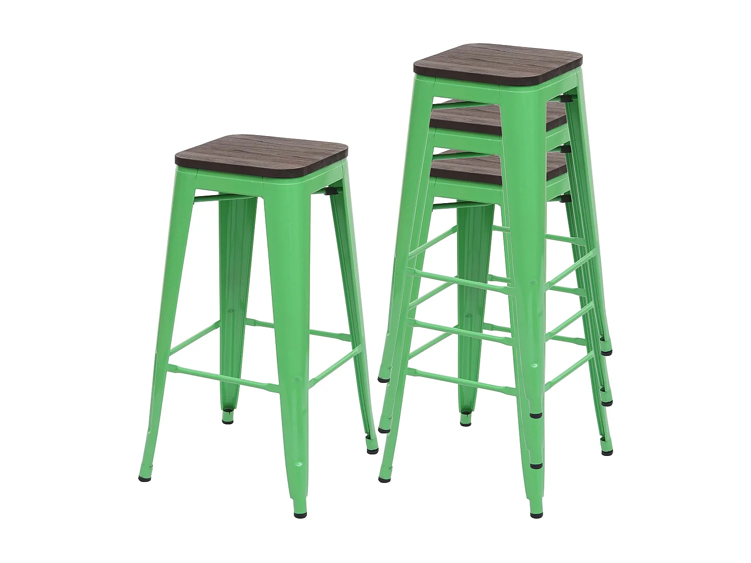 Tabouret de bar MCW-A73 (lot de 4),  vert