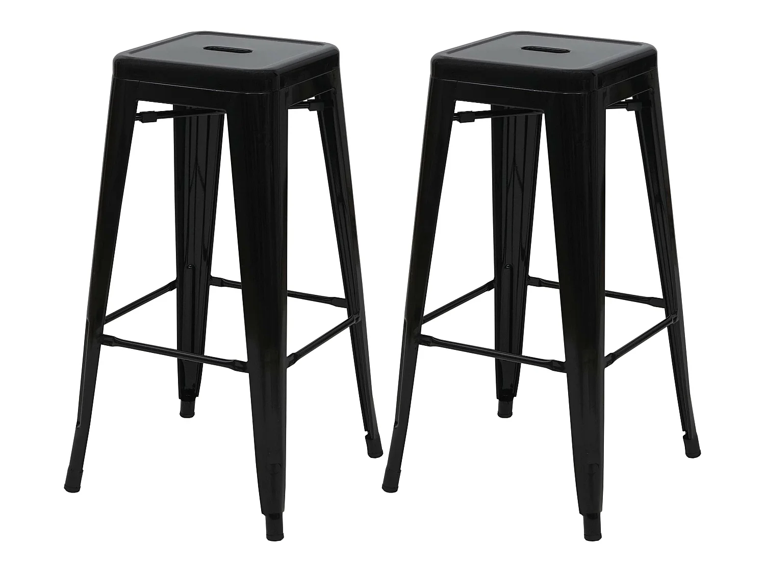 Tabouret de bar MCW-A73 (lot de 2),  noir