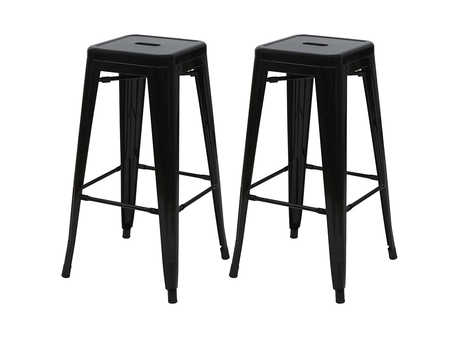 Barhocker MCW-A73 (2er-Set), Schwarz