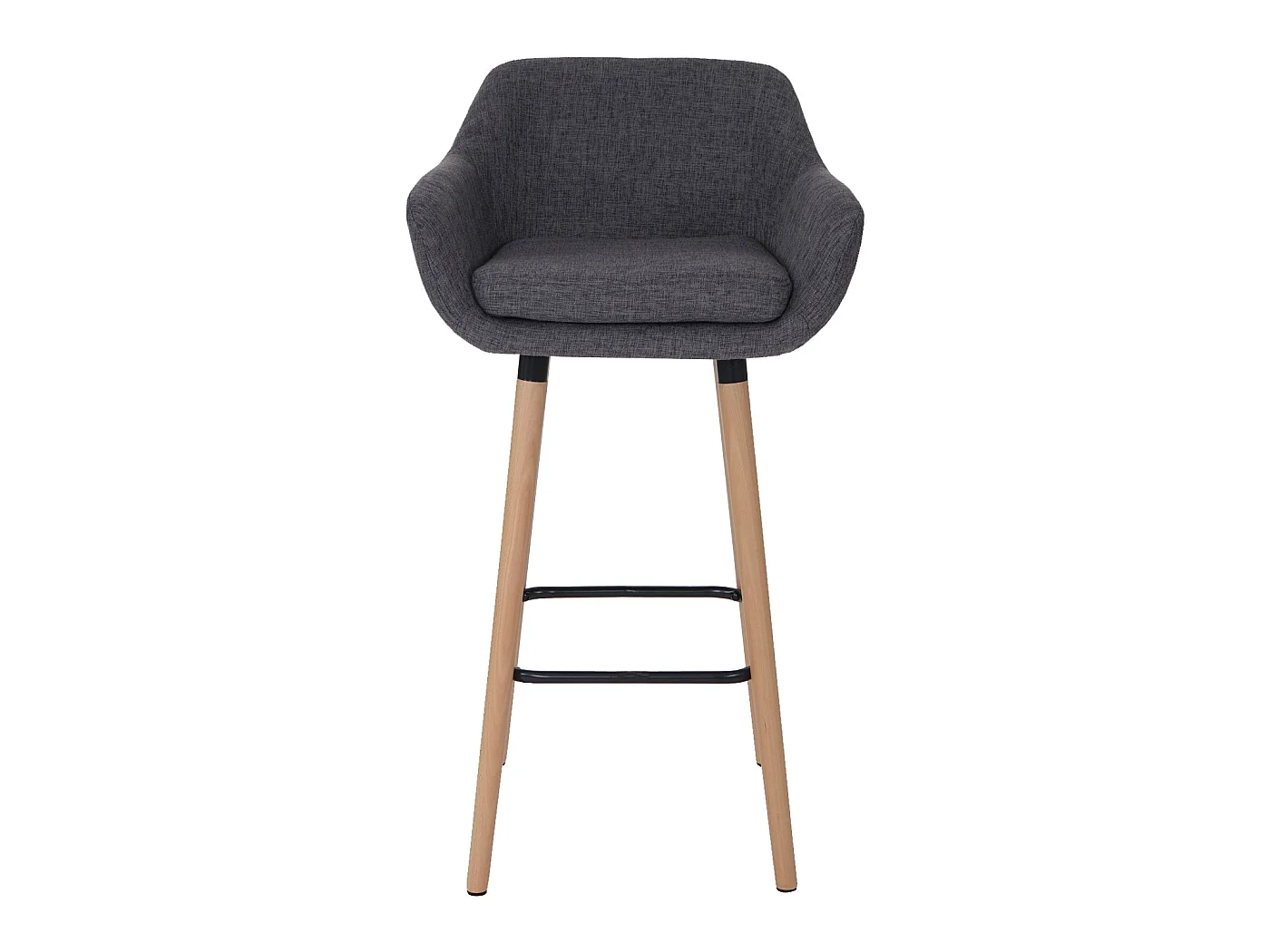 Stołek barowy Vaasa T381,  tekstylny, szary