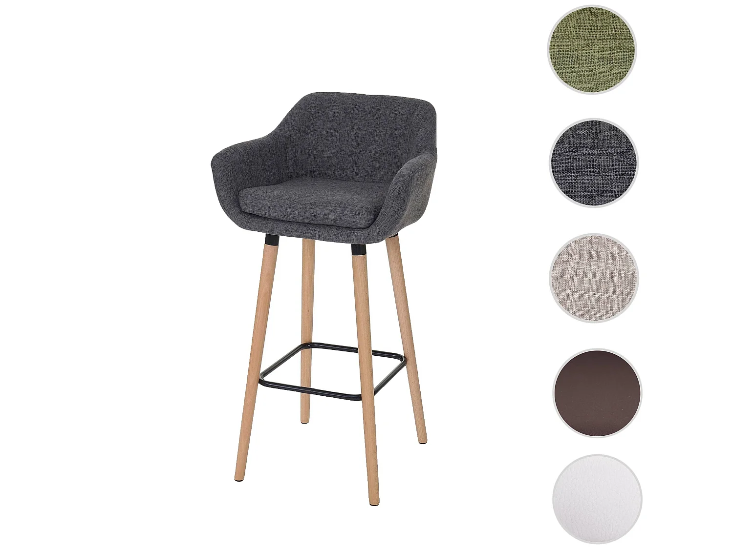 Tabouret de bar Vaasa T381,  Textile, gris