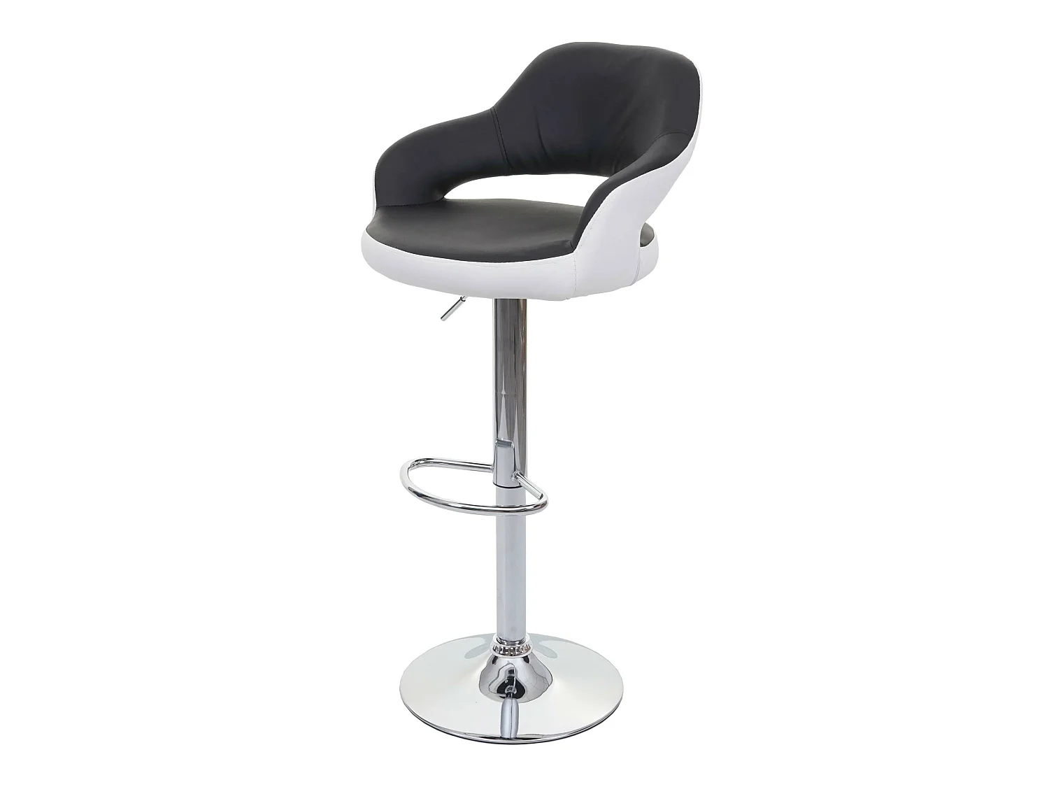 Tabouret de bar MCW-F16,  noir-blanc