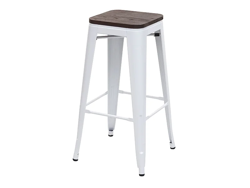 Barkruk MCW-A73 metaal stapelbaar,  wit