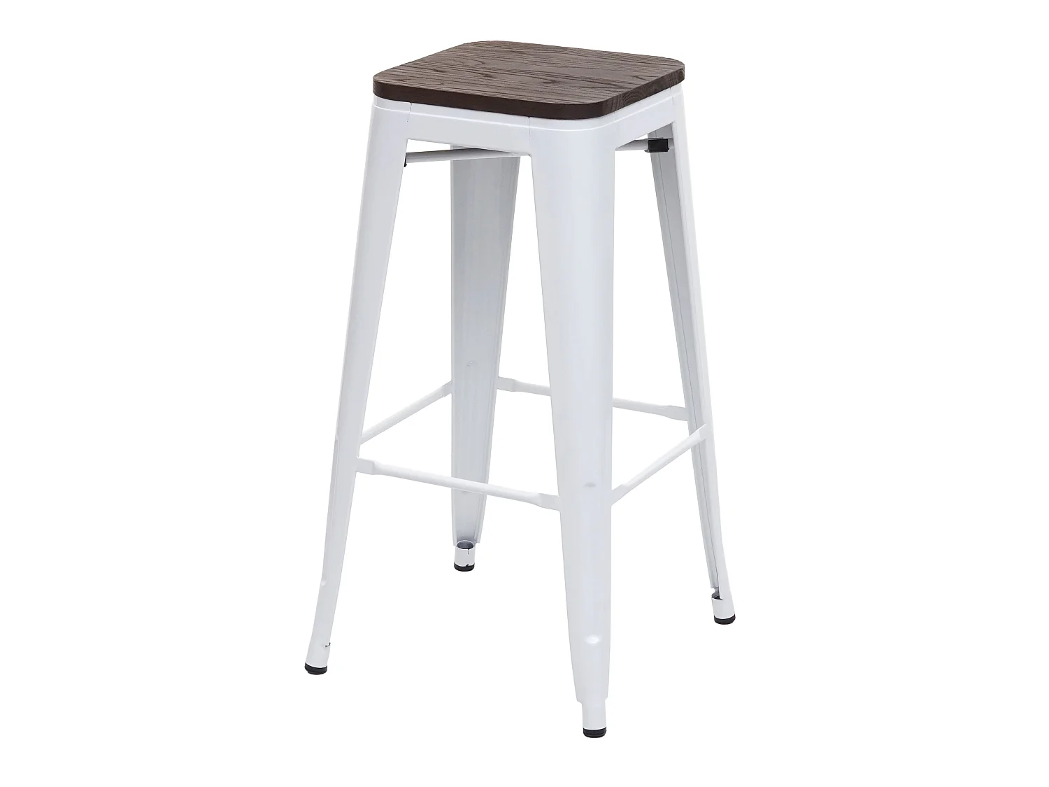 Taburete de bar MCW-A73 Metal apilable,  blanco