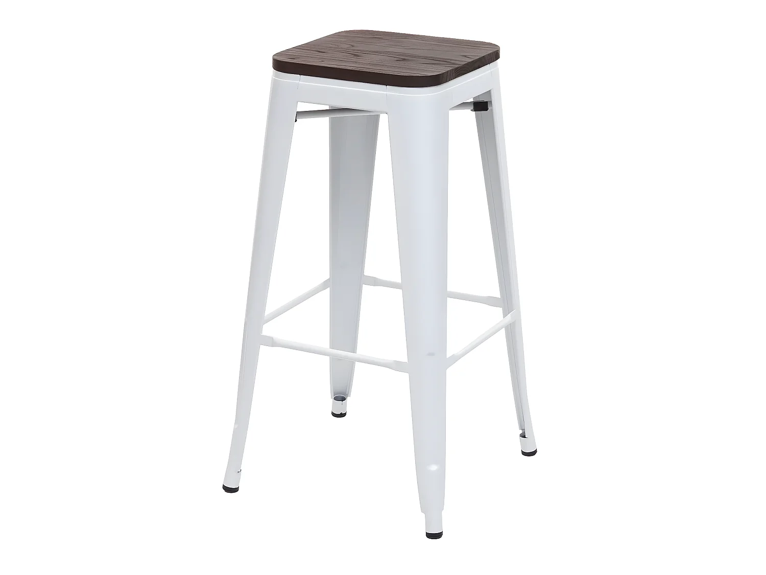 Taburete de bar MCW-A73 Metal apilable,  blanco
