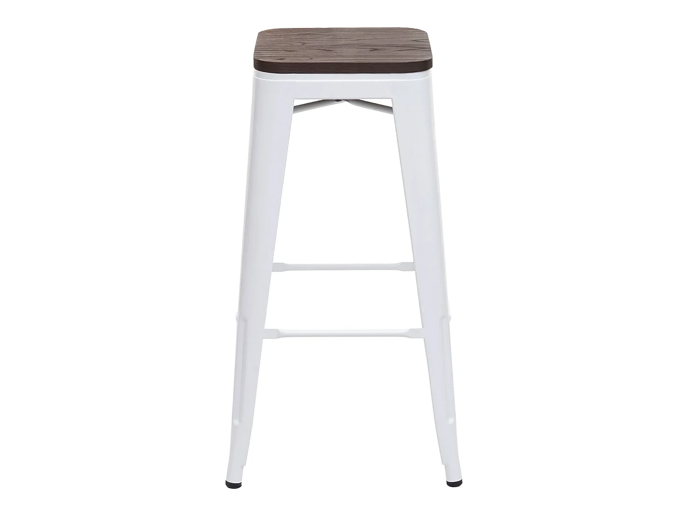 Taburete de bar MCW-A73 Metal apilable,  blanco