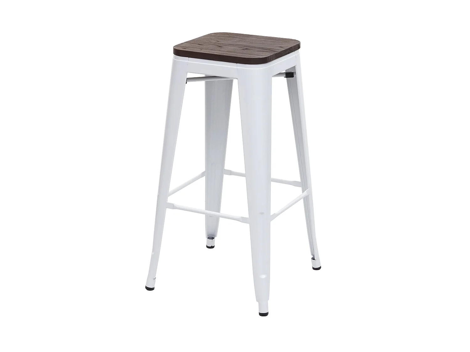 Tabouret de bar MCW-A73 Métal empilable,  blanc