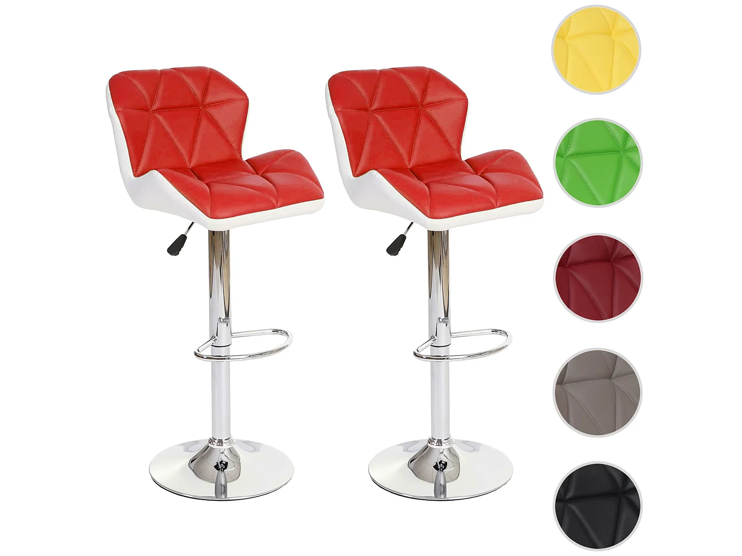 Barkruk MCW-A92 (set van 2),  rood