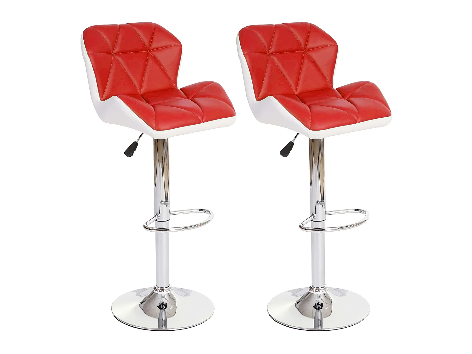 Tabouret de bar MCW-A92 (lot de 2),  rouge