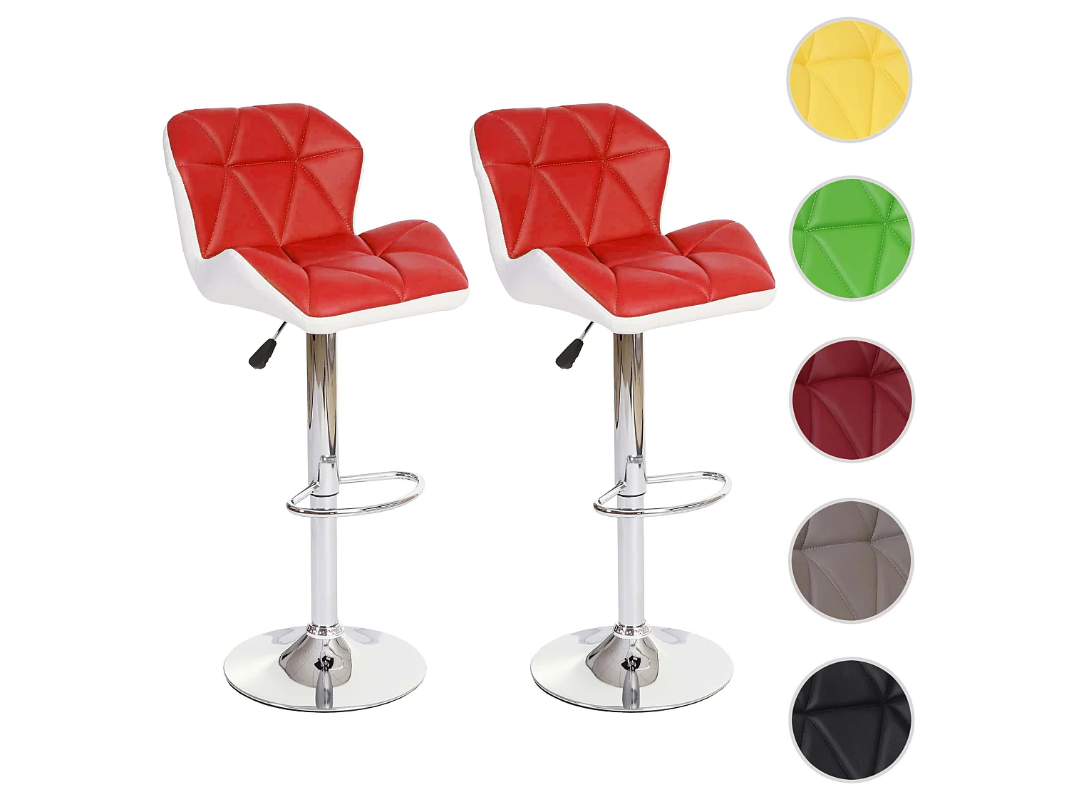 Barkruk MCW-A92 (set van 2),  rood