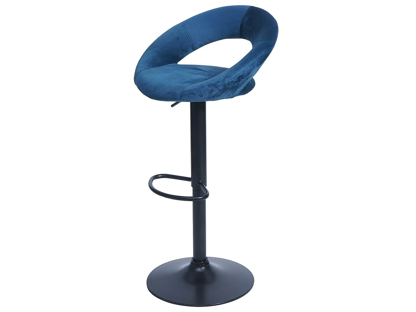 Tabouret de bar MCW-F46 (lot de 2),  velours, pétrole