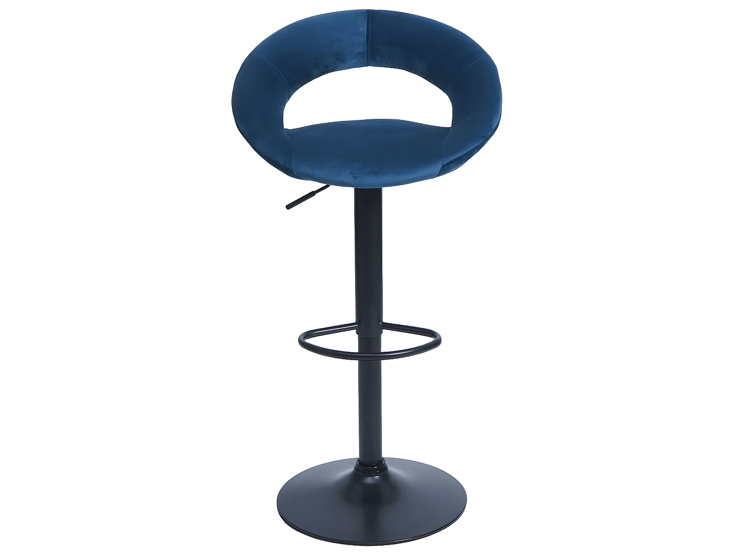 Tabouret de bar MCW-F46 (lot de 2),  velours, pétrole