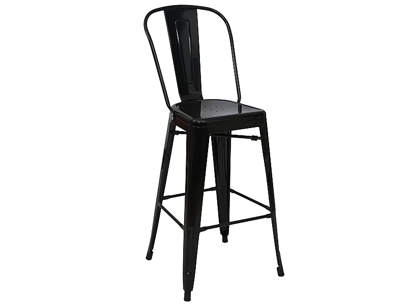 Taburete de bar metálico MCW-A73,  negro