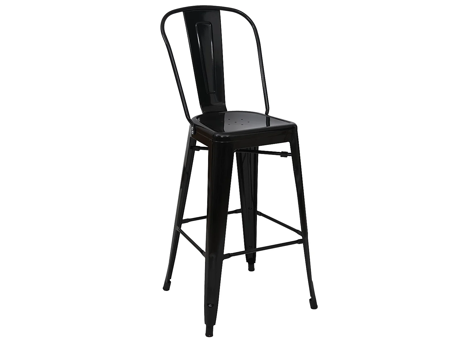 Taburete de bar metálico MCW-A73,  negro