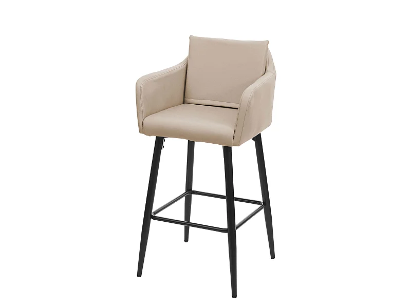 Barkruk MCW-H93,  kunstleer taupe-beige