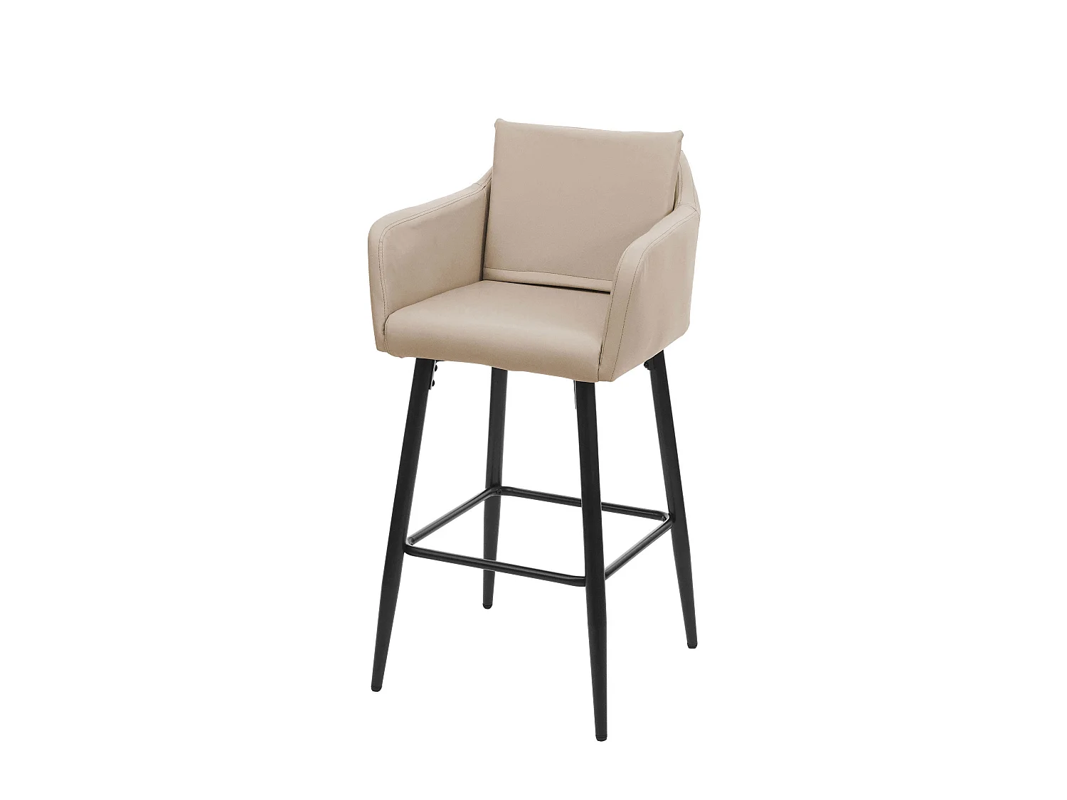 Tabouret de bar MCW-H93,  similicuir taupe