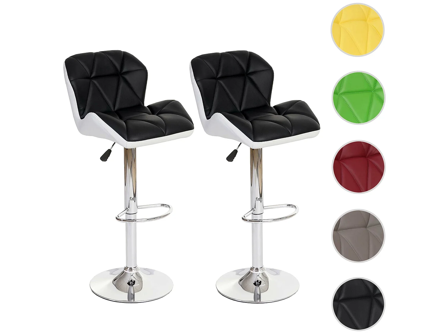 Barkruk MCW-A92 (set van 2),  zwart