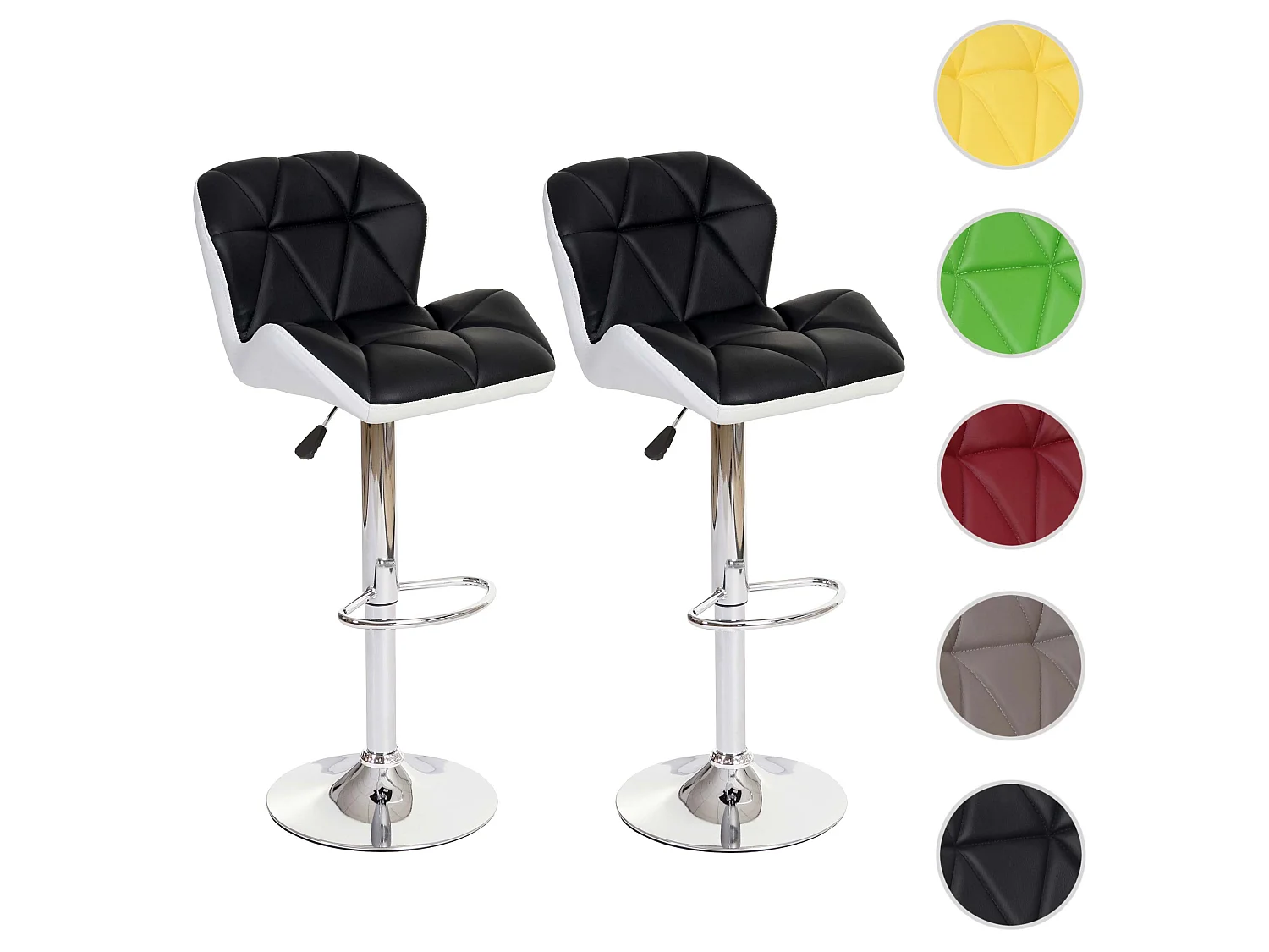 Barkruk MCW-A92 (set van 2),  zwart