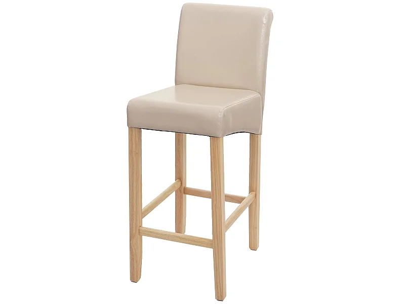 MCW-C33 barkruk,  crème, lichtgekleurde poten, kunstleer