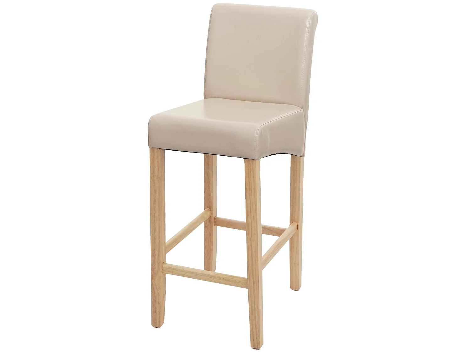 MCW-C33 barkruk,  crème, lichtgekleurde poten, kunstleer